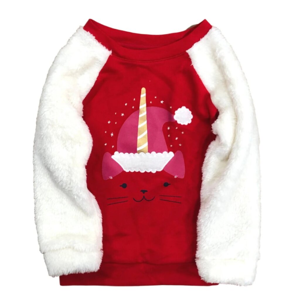 NWT! Cat & Jack Unicorn Cat Sweatshirt Girls Size M 7/8